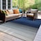 World Rug Gallery Contemporary Stripe Shade Reversible Recycled Plastic 7'10'' X 10' Navy Outdoor Rug 6074NAVY8X10 - alternate 2